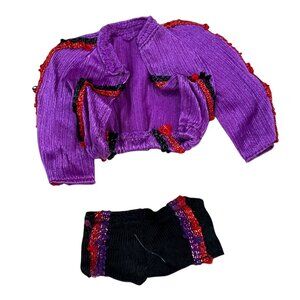 Vintage 1980s Barbie Roller Skating Purple & Black Outfit
